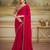 cherry red shining georgette saree with tussar silk blend blouse 