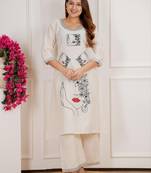 White handcrafted Khadi Cotton Cord Set