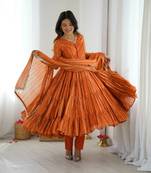 Mirror Work Handcrafted Indian Outfit Anarkali WiTh Dupatta