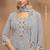 Light grey color embroideried faux georgette semi stitched salwar suit