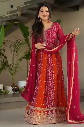 Luxury clothing considered to be high quality made by zari & sequins embroidery