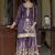 violet simmer silk embroidered & handwork designer Palazzo suit