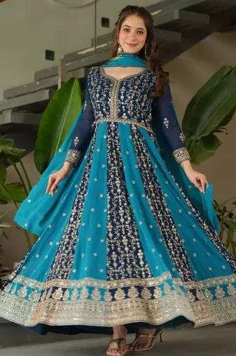 Luxury clothing considered to be high quality made by zari & sequins embroidery