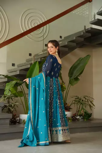 Luxury clothing considered to be high quality made by zari & sequins embroidery