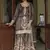 Brown simmer silk embroidered & handwork designer Palazzo suit