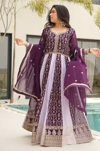 Luxury clothing considered to be high quality made by zari & sequins embroidery