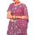 Pink coloe embroidered net designer saree with un-stitch blouse