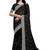 black coloe embroidered orgenza designer saree with un-stitch blouse