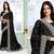 black coloe embroidered orgenza designer saree with un-stitch blouse