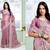 pink coloe embroidered orgenza designer saree with un-stitch blouse
