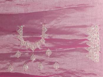 pink coloe embroidered orgenza designer saree with un-stitch blouse 4