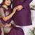 purple  color silk blend couple combo men's kurta & pajama & women saree set