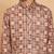 Boys brown rayon geometric floral print kurta & pyjama set with zari & sequins work