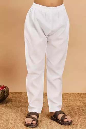 Boys brown rayon geometric floral print kurta & pyjama set with zari & sequins work