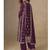 Purple chinon silk semi stitched wedding suits