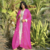 Hot Pink & White Moroccan Stitched Kaftan – Elegant Handcrafted Embroidered Party Dress