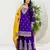 Purple chinnon silk party wear palazzo set- full  free size