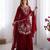 Red color faux georgette embroidery work party wear sharara set