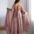 Lavender colour fendy silk embroidery work fully stitched gown- full stitched free size