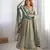 Mint green colour fendy silk embroidery work fully  gown- full  free size