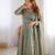 Mint green colour fendy silk embroidery work fully stitched gown- full stitched free size