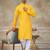 Yellow colour rayon cotton with weaving sifly kurta pajama mens wear
