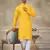 Yellow colour rayon cotton with weaving sifly kurta pajama mens wear