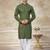Green colour rayon cotton with weaving sifly kurta pajama mens wear