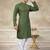 Green colour rayon cotton with weaving sifly kurta pajama mens wear