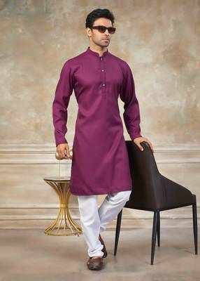 Wine colour rayon cotton with weaving sifly kurta pajama mens wear 1