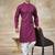 Wine colour rayon cotton with weaving sifly kurta pajama mens wear