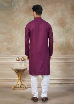 Wine colour rayon cotton with weaving sifly kurta pajama mens wear 2