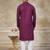 Wine colour rayon cotton with weaving sifly kurta pajama mens wear
