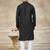 Black colour rayon cotton with weaving sifly kurta pajama mens wear
