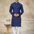 Navy blue colour rayon cotton with weaving sifly kurta pajama mens wear