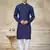 Navy blue colour rayon cotton with weaving sifly kurta pajama mens wear