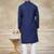 Navy blue colour rayon cotton with weaving sifly kurta pajama mens wear