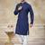 Navy blue colour rayon cotton with weaving sifly kurta pajama mens wear
