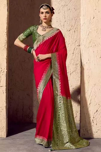 crepe georgette saree with zari weaving soft designer saree with blouse