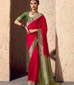 crepe georgette saree with zari weaving soft designer saree with blouse