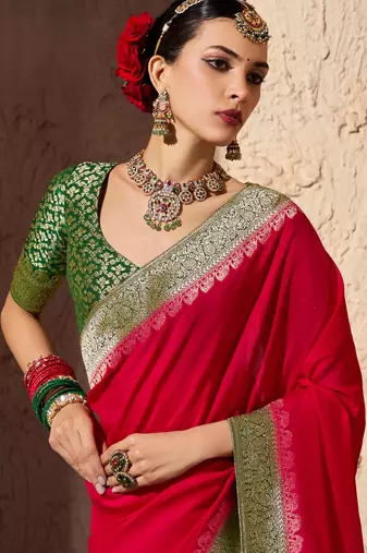 crepe georgette saree with zari weaving soft saree with blouse
