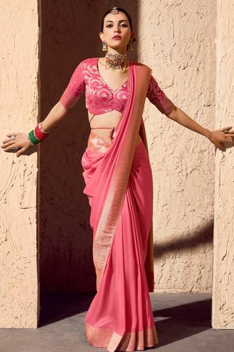 crepe georgette saree with zari weaving soft designer saree with blouse