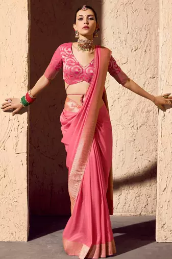 crepe georgette saree with zari weaving soft designer saree with blouse