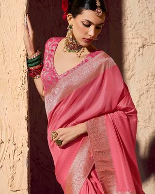 crepe georgette saree with zari weaving soft saree with blouse 4
