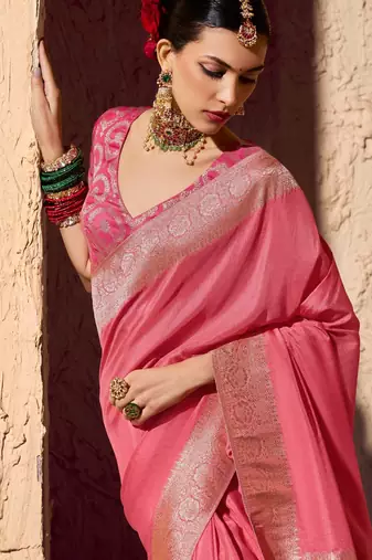 crepe georgette saree with zari weaving soft saree with blouse