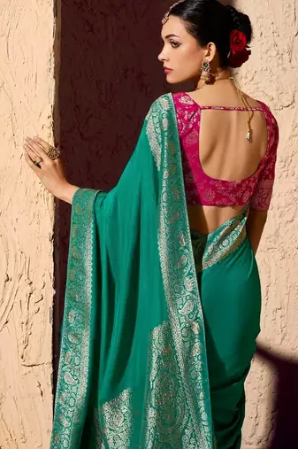 crepe georgette saree with zari weaving soft saree with blouse