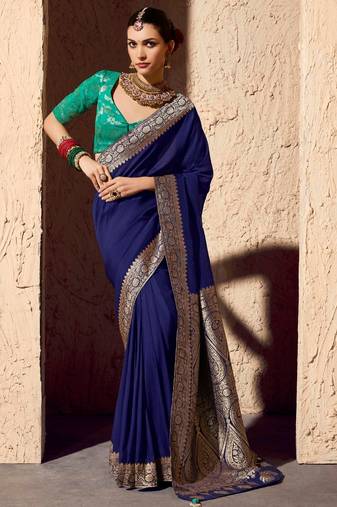 crepe georgette saree with zari weaving soft designer saree with blouse