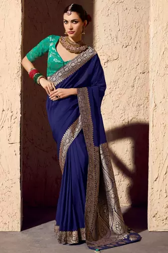crepe georgette saree with zari weaving soft designer saree with blouse