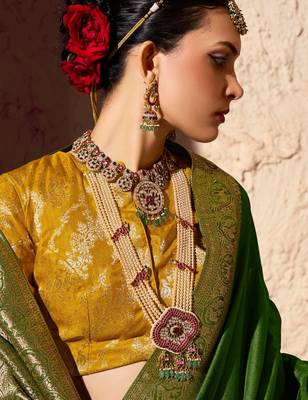 crepe georgette saree with zari weaving soft saree with blouse 2