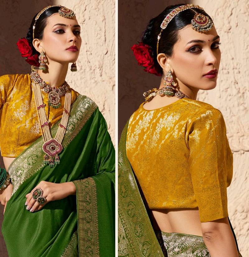 crepe georgette saree with zari weaving soft designer saree with blouse